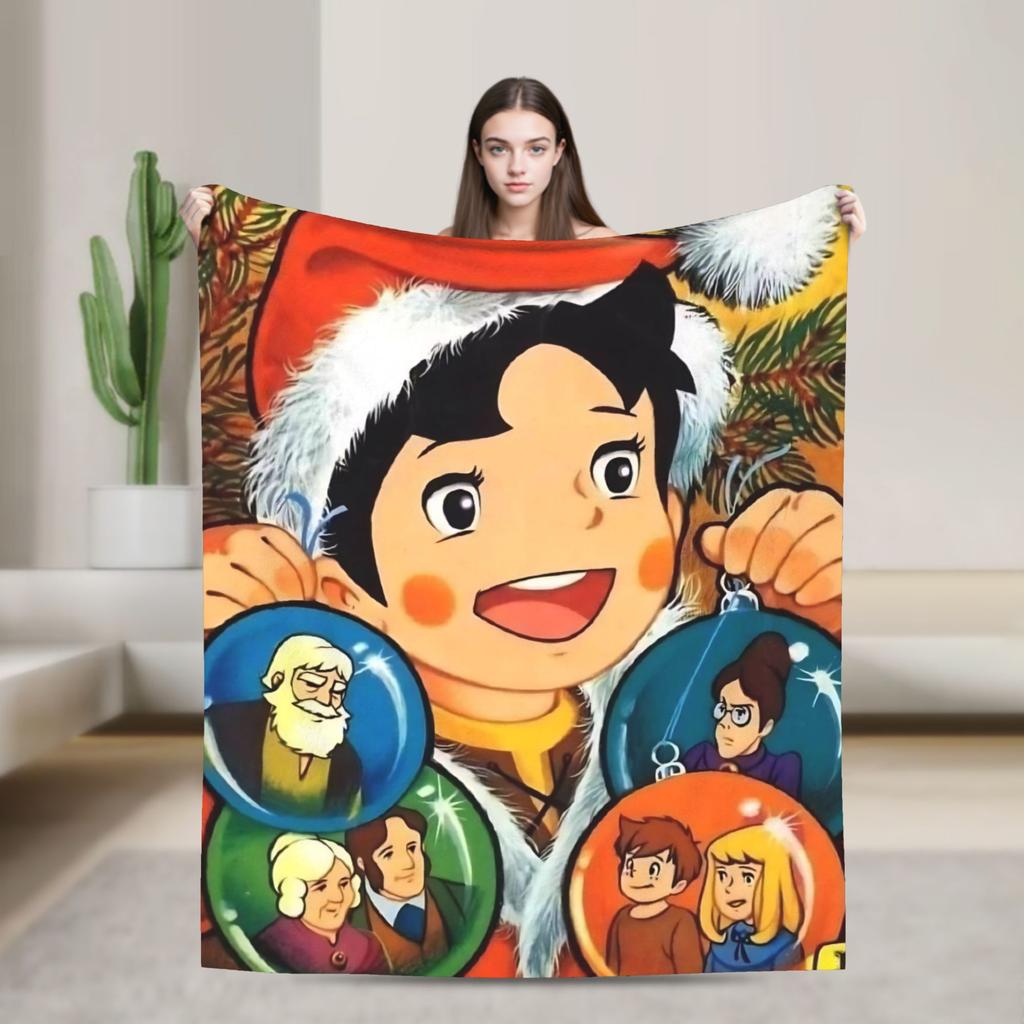 Heidi, Mädchen der Berge Decke Warmes bedrucktes Plüsch-Kuscheldecke für Wohnzimmer Picknick Flanell Bettüberwurf Bettbezug