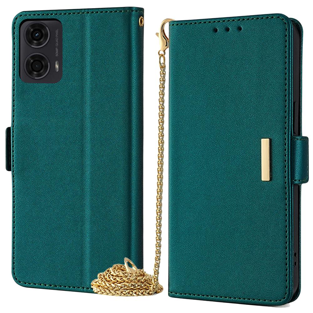 For Motorola Moto E14 4G/G04 4G/G04s 4G/G24 4G Case RFID Blocking Wallet Phone Leather Cover with Shoulder Strap