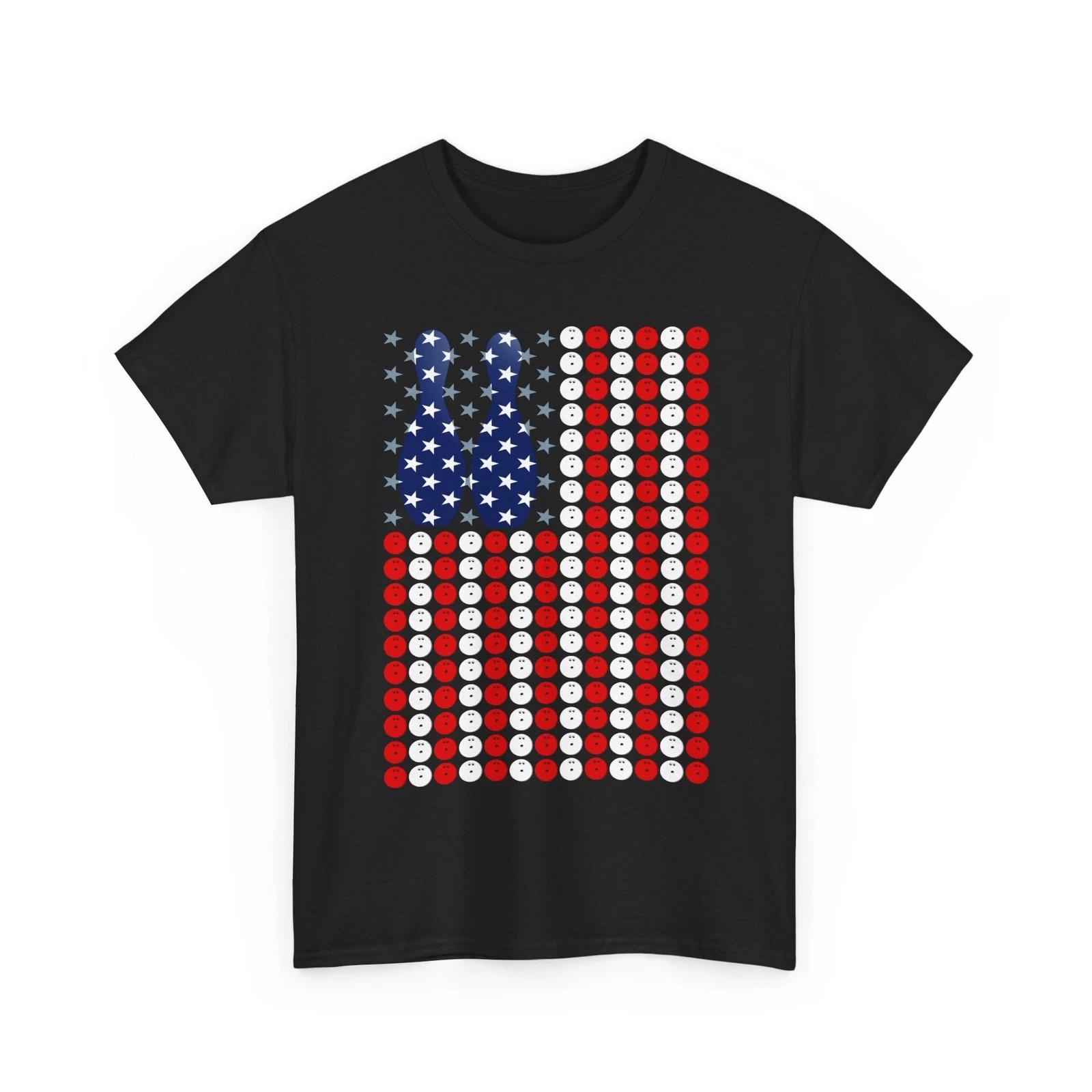 Bowling American Flag T shirt, Bowler Bowling Players Sports Lovers Shirt L
