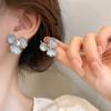 Luxury Dripping Oil Flower Earrings Korean Rhinestone Crystal Stud Earrings For Girls Women Trendy Jewelry Party Accessories