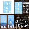 Christmas Snowflake Static Cling Glass Decal With Santa And Snowman For Window Decoration