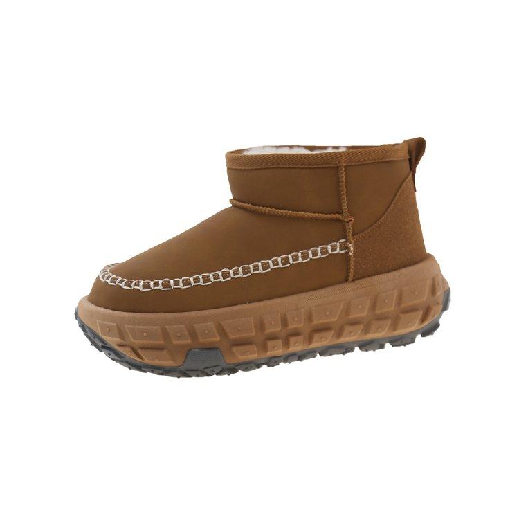 2024 New Winter Warm Boots Fur Ladies Snow Boots Real Sheepskin Wool Low-cut Warm Fur Shoes Man and Women Winter Short Boots