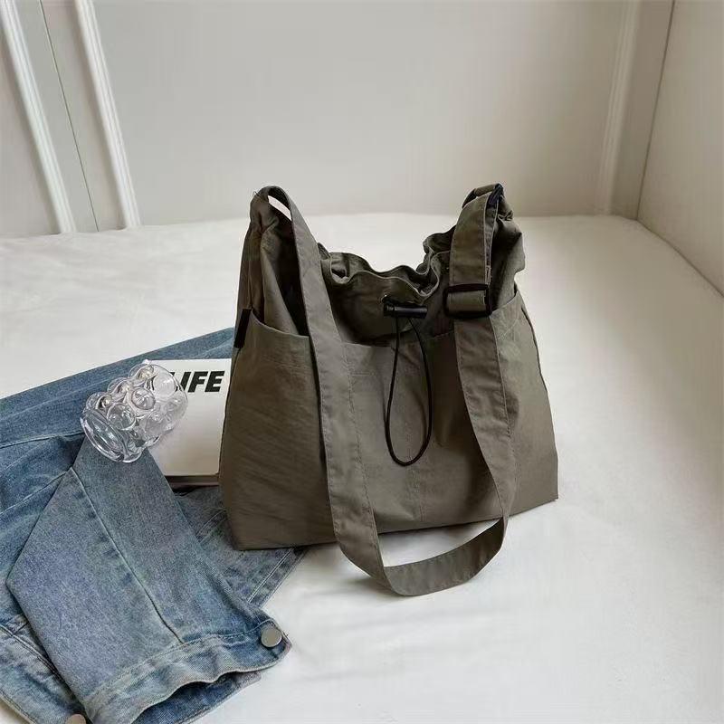 Tote Capacity Womens Large Casual With Back Zipper Drawstring Fashionable Crossbody Bag For Class Commute
