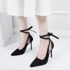 Fashion High Heels Spring and Autumn Sexy Hollow Pointed One-word Buckle with Light Mouth Sandals Women
