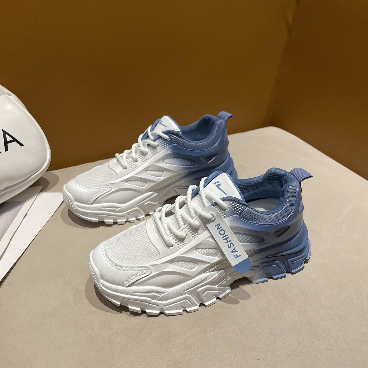 

Sneakers breathable and comfortable mesh versatile student dad shoes spring 2025 casual color-changing thick-soled dad shoes 40 синій