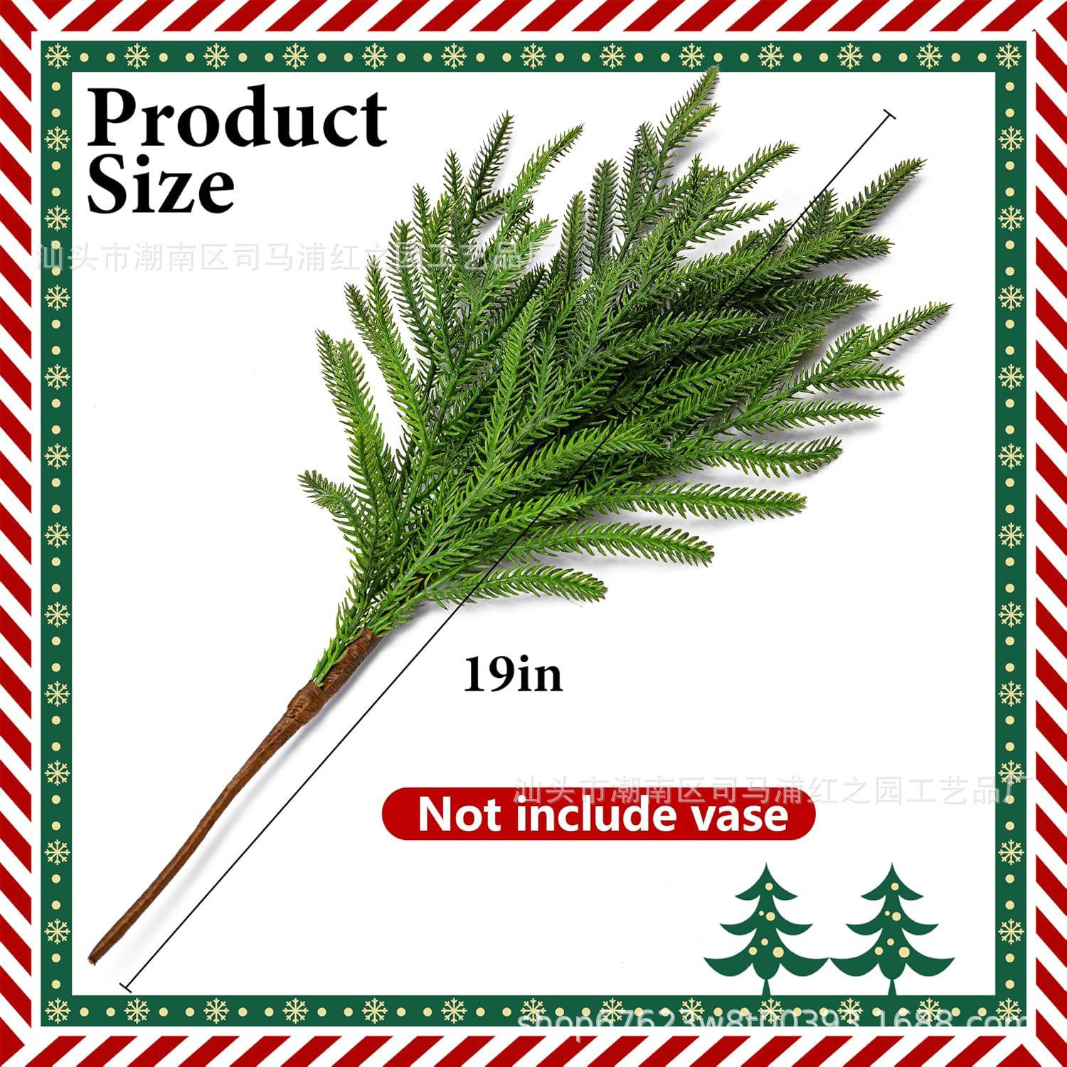 

26 дюймов Рождественская ветка норфолкской сосны Искусственное рождественское растение Сосновая игла DIY поделка Цветок для дома и сада Декоративный цветок зелёный