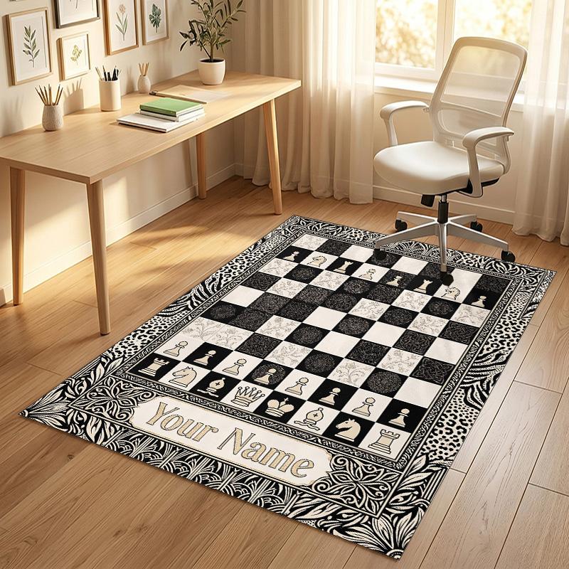 Decorative Artwork Theme Crystal Velvet Rug Personalized Custom Name Text Soft Floor Mat Home Decor