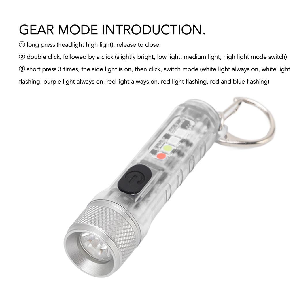 Keychain Flashlight Range Super Bright LED Flashlight USB Rechargeable Flashlight for Outdoor M300 Non Fluorescent