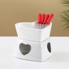 Heart Shaped Mini Fondue Pot Set 320ML Chocolate Fondue Melting Cup for Parties Cozy Nights Gifts