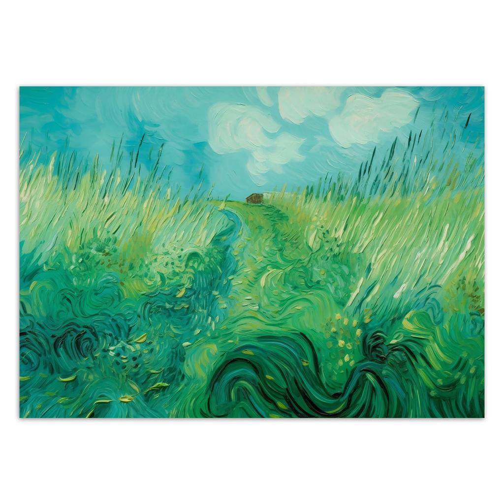Wallpaper Field with green wheat - V. van Gogh