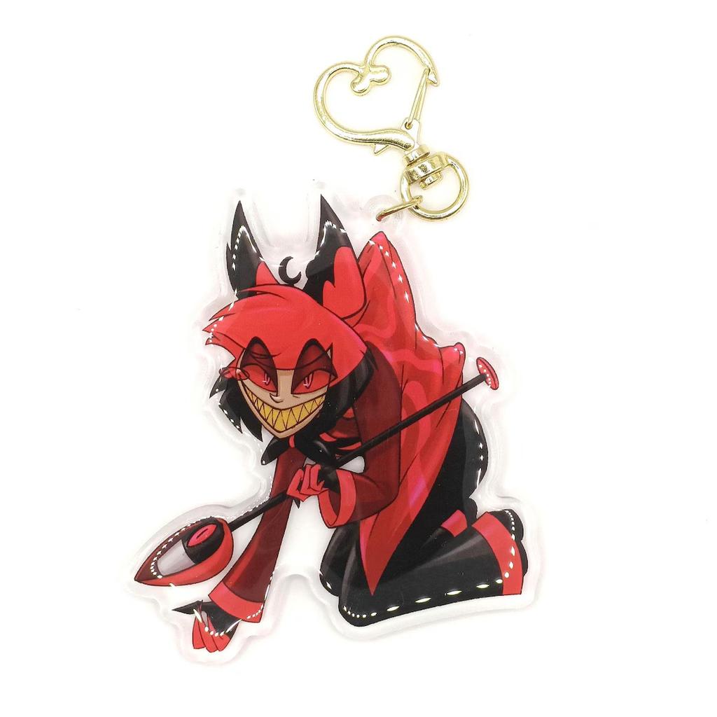 6Cm Anime Character Acrylic Chain Keychain Acrylic Backpack Pendant for Hazbin Hotel Vox Niffty Vaggie Charlie Exquisite Gift