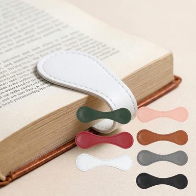 Retro Magnetic Leather Bookmark, Double-ended Positioning Leather Magnetic Bookmark, Bookmark Accessory