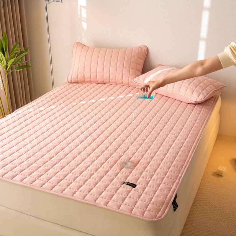 Class A Quilted Waterproof Bedspread Set: 3-Piece Fitted Sheet & Urine-Proof Mattress Protector, Machine Washable