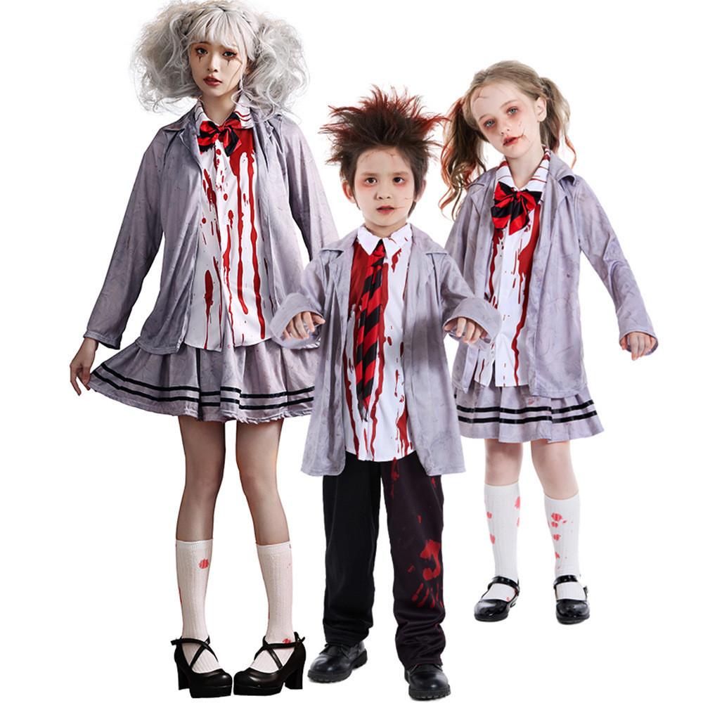 Costume da Bambina Zombie di Halloween con Pizzo e Rete per Bambini