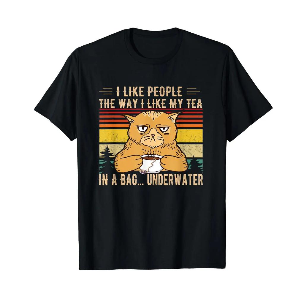 I Like People The Way My Tea In A Bag Underwater T Shirt Vintage Designer Clothes Unisex Streetwear