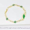 New Arrivals Pink Green Enamel Art St. Jude Rhinestone Flower Chain Bracelet Classic for Women Girl Party Religious Jewelry Gift