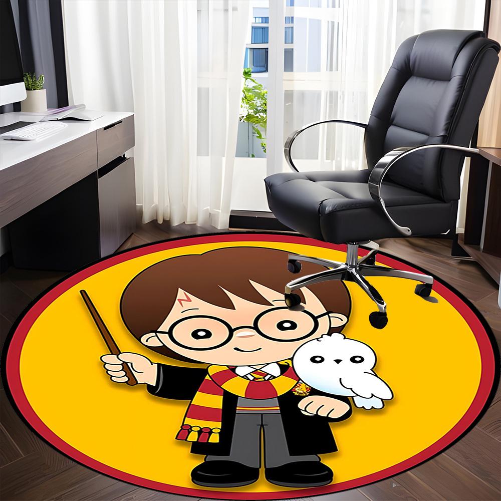 1pc Harry Potter Chair Carpet for Office Non-Slip, Soft & Comfortable, Carpet for Office, Gaming, Lightweight Round Floor Mat