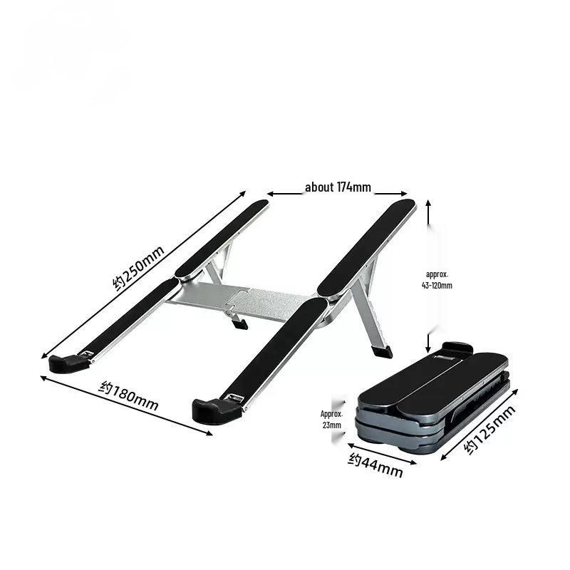 Aluminum Alloy Folding Laptop & Tablet Stand with Heat Dissipation