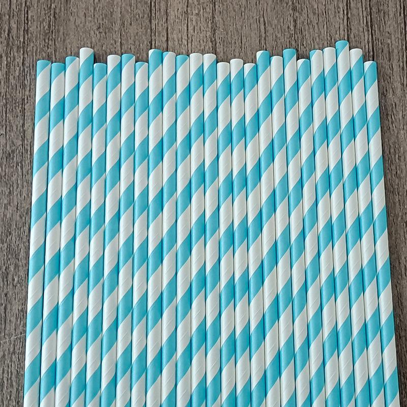 25 Colorful Striped Paper Straws - Disposable, Creative, Decorative for Desserts & Beverages