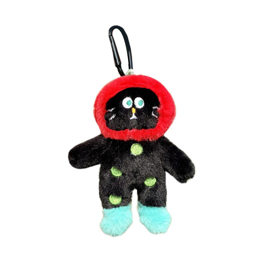 Figlarny Pluszowy Kot Brelok Ozdoba na Torbę Moda Ozdoby na Klucze Zawieszka Urok do Torby Lalki Prezent dla Modnej Osoby