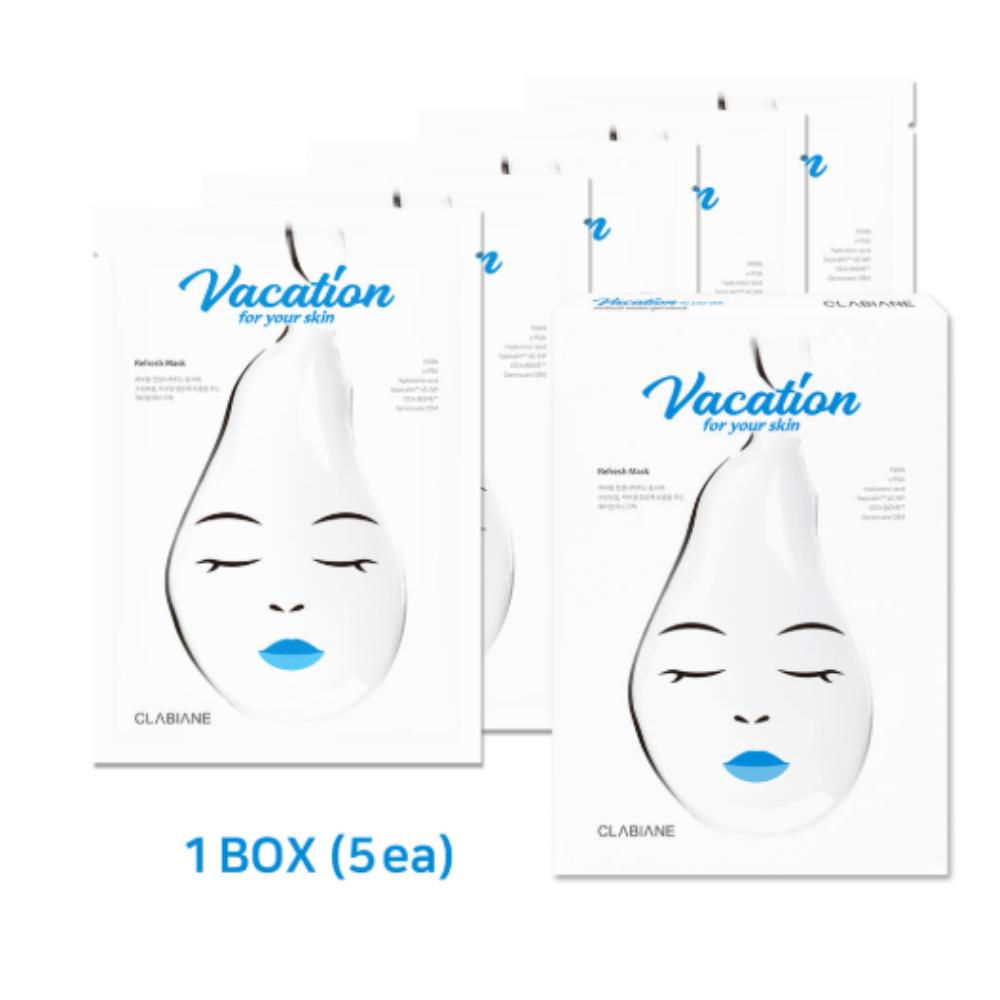 CLABIANE PDRN Hydration & Soothing Vacation Mask Pack 1BOX (5ea) Intensive Skin Recovery & Regeneration Treatment