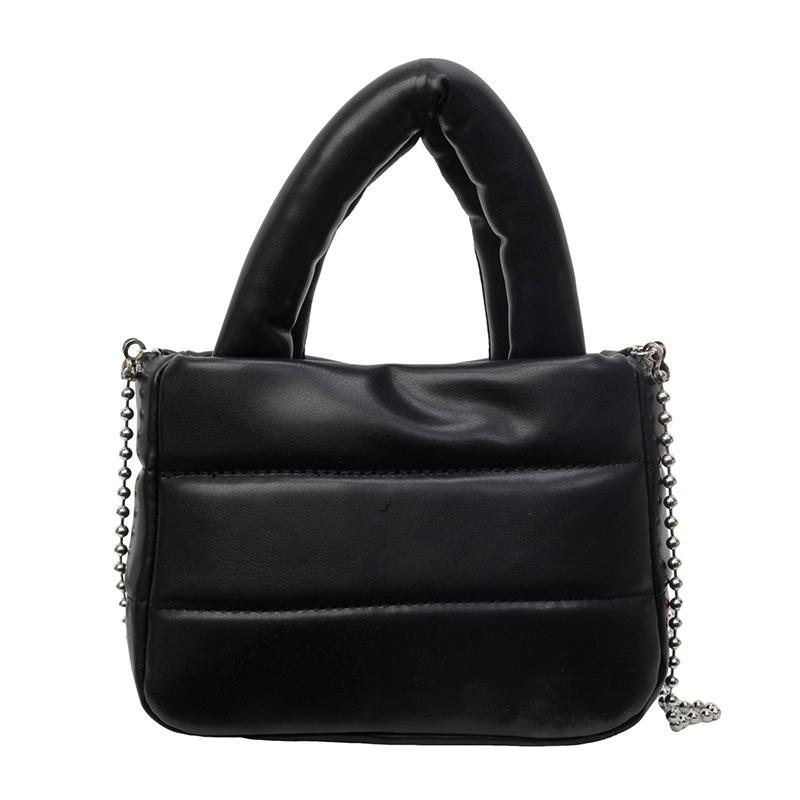 

Wholesale niche simple design sense portable bucket bag trend personality casual versatile chain messenger bag women чёрный