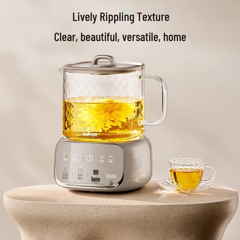 SUPOR 1L All-Glass Health Tea Kettle with 316L Infuser CN plug (adapter included)