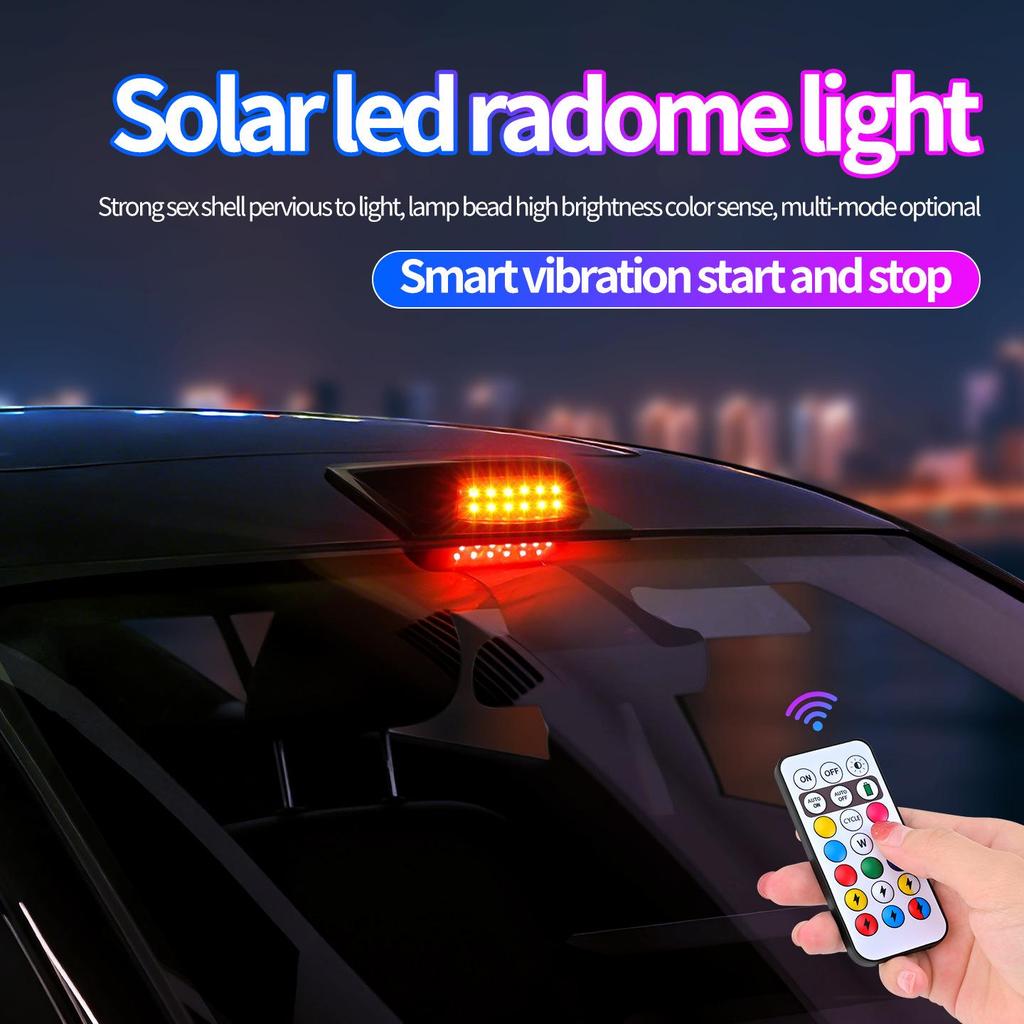 Solar-Powered LED Vehicle Warning and Decorative Light
