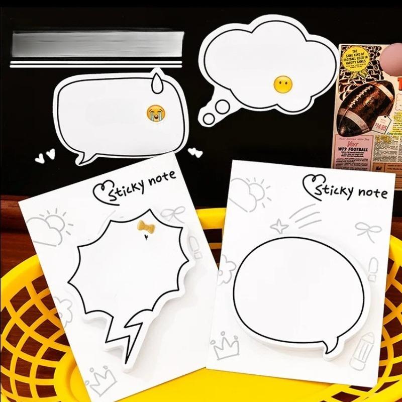 30 Sayfa Kore Sevimli Diyalog Kutusu Not Defteri Beyaz Basit Çizgili Stil Öğrenci Notu Ofis Okul Kırtasiye Mesaj Kağıdı