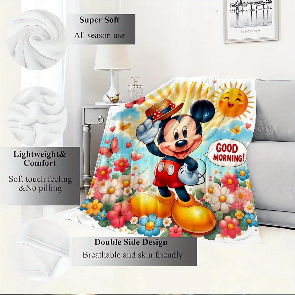 1pc Flannel Cartoon Mickey Pattern Throw Blanket for Room Decor, Soft and Comfortable, Great Gift, Must-Have for Home