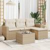 VidaXL Garden Lounge Set with Cushions 5 Pcs Beige Braided Resin 3218868