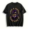 Vintage Gentleman Skull Print Tee Take A Chance Never Give Up Top Pure Cotton T-shirt