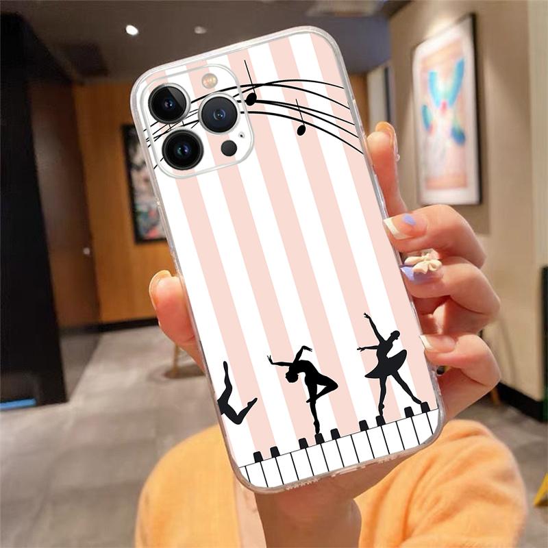 Phone Case For iphone 17 Air 17 Pro Max 16 15 14 13 Pro Max 15 16 Pro 15Plus Music note piano