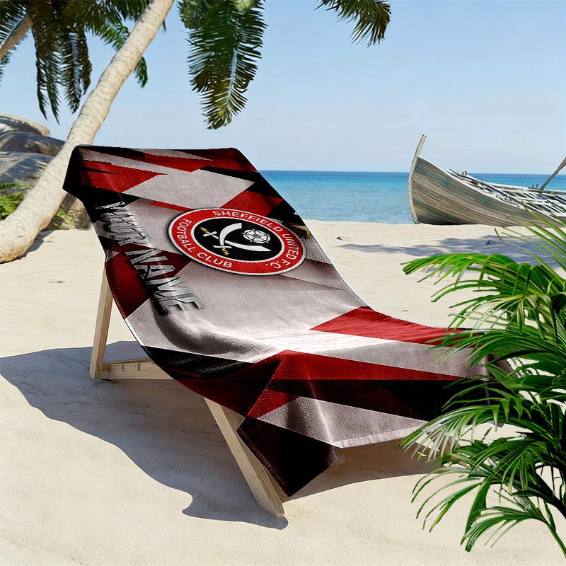 Serviette de plage imprimée Sheffield United F.C., Grande serviette douce à séchage rapide pour la plage, le camping, la natation