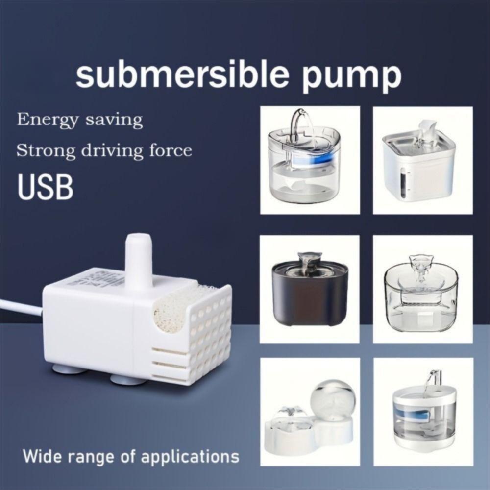 3W Small Circulating Filtration Pump USB Charging Pet Water Dispenser Pump  for Fish Tank