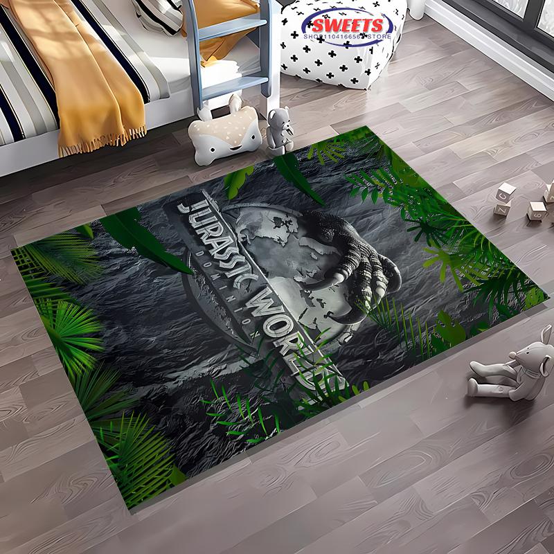 New Shelves ! Classic Jurassic Park Carpet, Living Room Bedroom Office Children's Room of Choice, Non-slip Machine Washable Mat