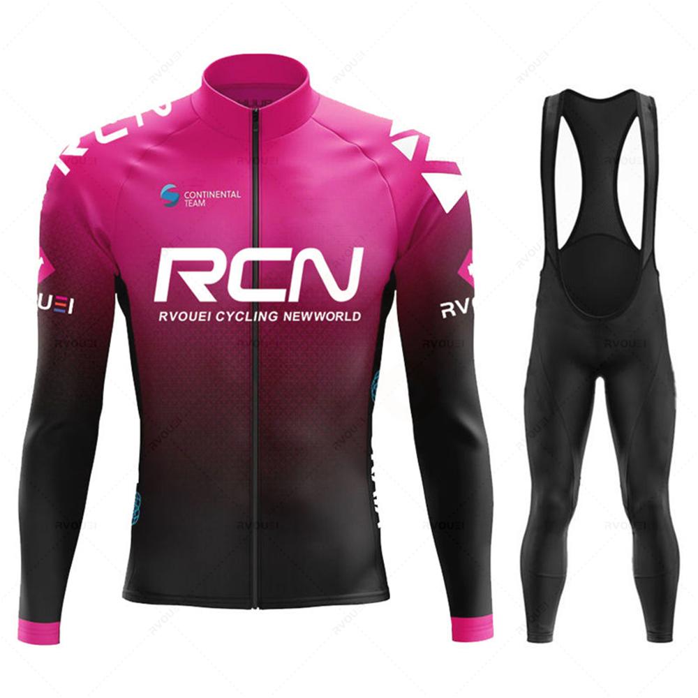 2025 Rcn Autumn Cycling Jersey Set Bicycle Sportwear Suit MTB Uniform Ropa Ciclismo Road Bike Clothing Bicicleta Long Bib Pants