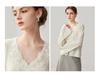 Women's V-Neck Bell Sleeve Cashmere Cardigan - Handmade Crochet Lace, Single-Breasted, Warm Autumn/Winter Layer