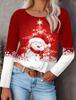 2023 Fashion Women's Pullover Christmas Blue Star Graphic Casual Sports O-Neck Long Sleeve Tops Micro-Elastic Fall & Winter