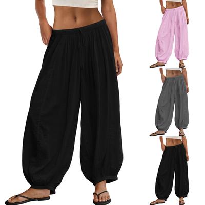 Damen Lässige und Modische Farbige Lockere Hosen mit Taschen