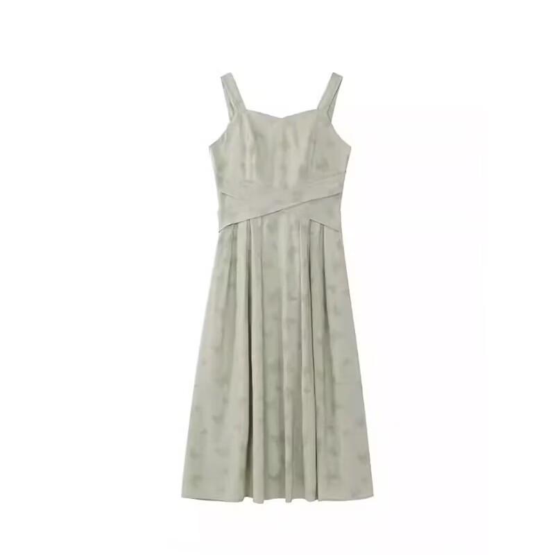 

Elegant French Style Strappy A-Line Midi Dress S