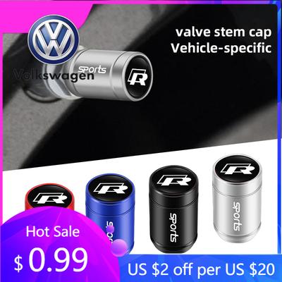 For VW Volkswagen Jetta MK5 Golf Car Styling Metal Car Tire Valve Caps Dust Prevention Accessories For R Volkswagen Bora GTI Mag