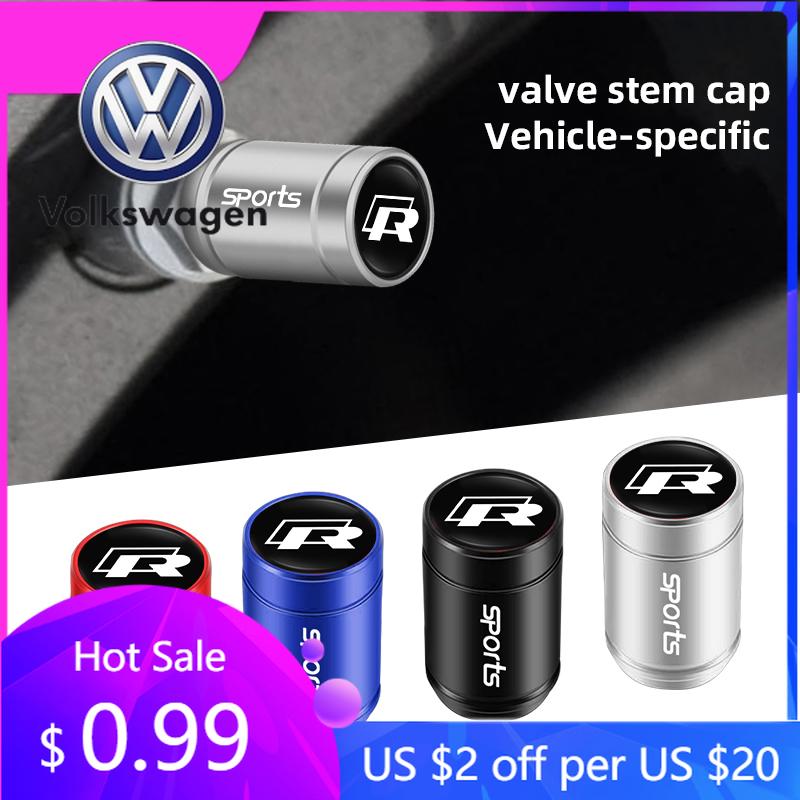 For VW Volkswagen Jetta MK5 Golf Car Styling Metal Car Tire Valve Caps Dust Prevention Accessories For R Volkswagen Bora GTI Mag