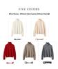 Women's High-Neck Cashmere Knit Cardigan - Solid Color, Single-Breasted, Loose Fit, Slimming Winter Coat