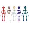 5Pcs 3D Printed Skeleton Refrigerator Magnet Poseable Skeleton Figurine with Movable Joints Halloween Gothic Skeleton Fridge Magnetic Decoration