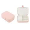 Jewelry Case Portable Beautiful Pink Necklace Ring Ear Stud Storage Box Adjustment Leather Travel