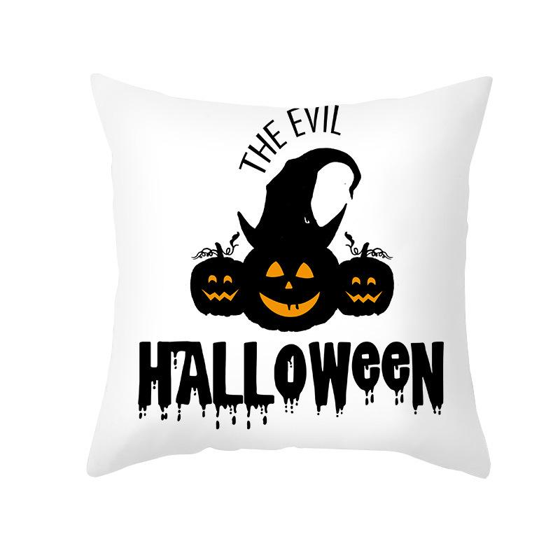 New Nordic Halloween Throw Pillow Cover Black Letter Print Sofa Cushion Cover Cushion Cover Home