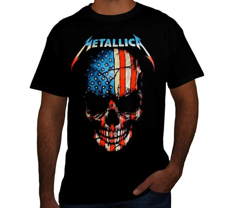 METALLICA AMERICAN SKULL PUNK ROCK Black T Shirt Unisex T-Shirt XXXL