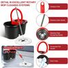 Spin Mop And Bucket With Wringer Set With 3 Microfiber Mop Replacement Heads And 61" Stainless Steel Adjustable Handle For Floor