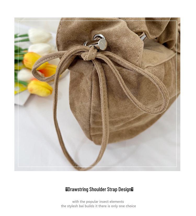 Korean Fashion Pleated One-Shoulder Tote: Versatile, Large Capacity Drawstring Dumpling Bag